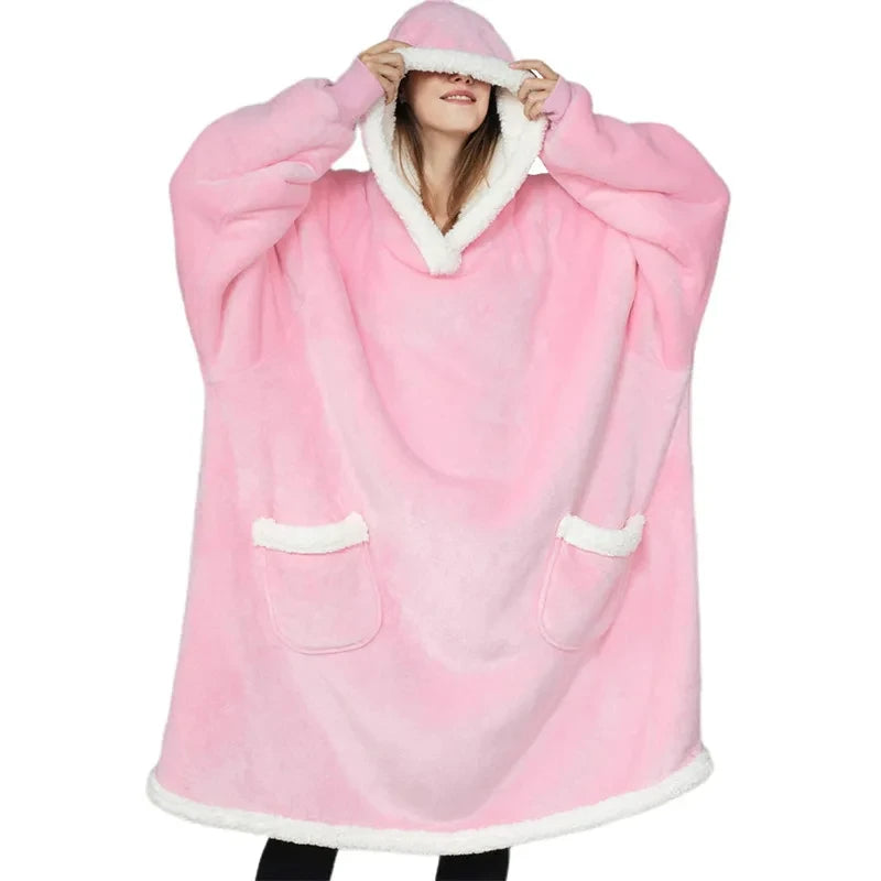 Giant TV Blanket Sweatshirt: Cozy Flannel Hoodie for Men and Women