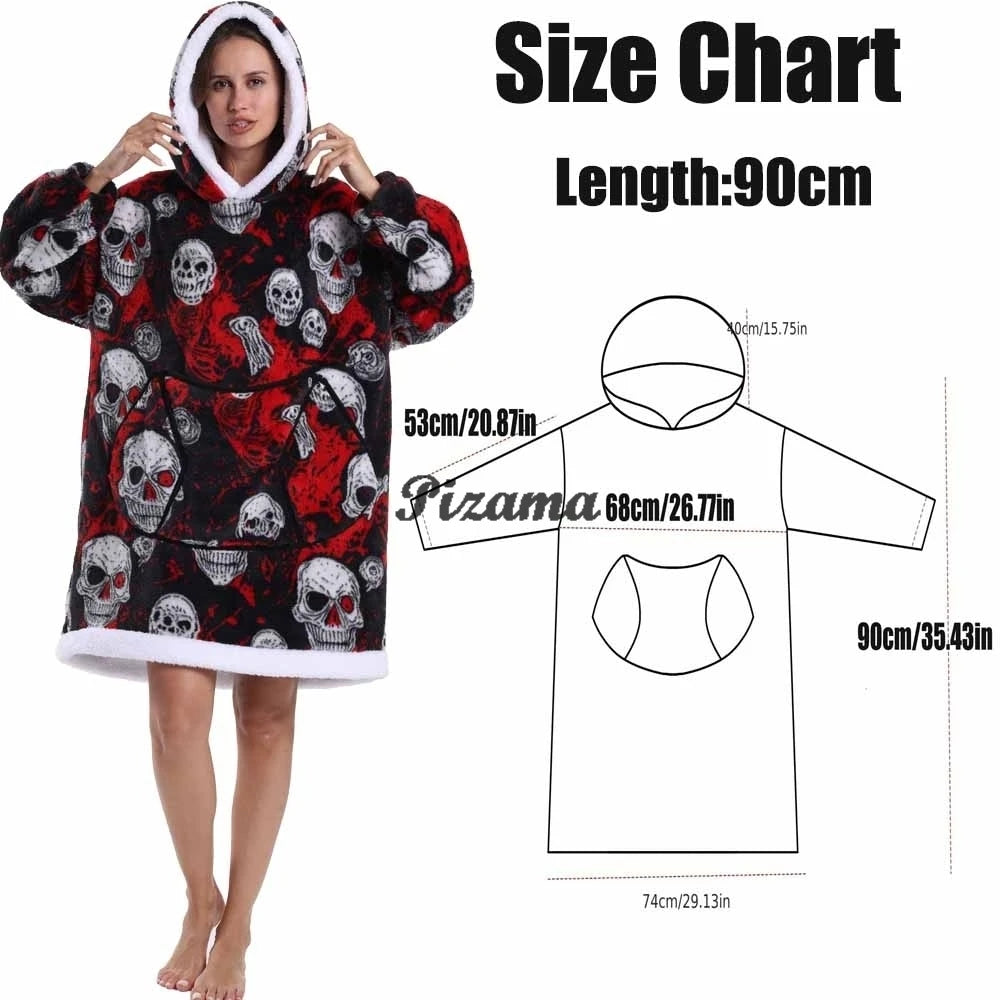Oversized Wearable TV Blanket: Cozy Full Sleeve Sweatshirt for Halloween and Christmas