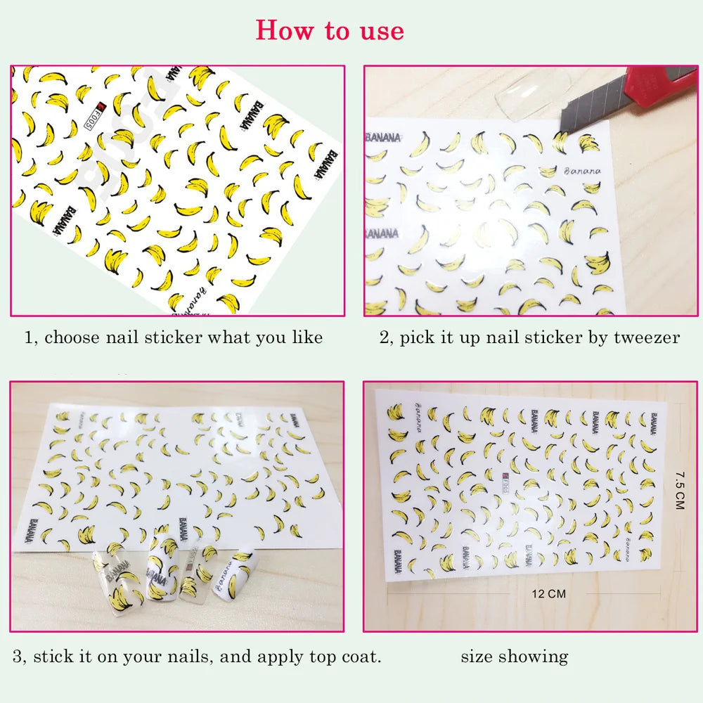 Glow-In-The-Dark Nail Decals: 3pcs Butterfly Design for Creative Manicures