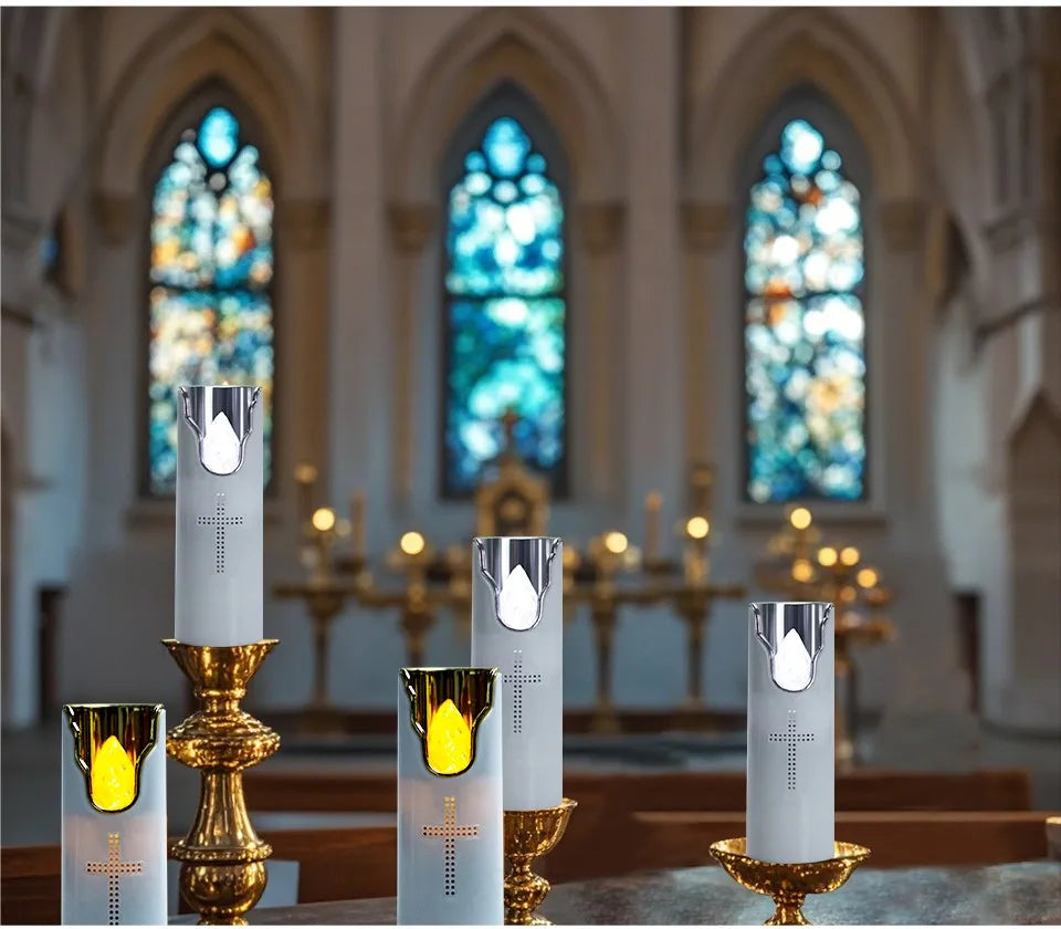 Flameless Prayer Candle: Musical LED Lamp for Serene Remembrance