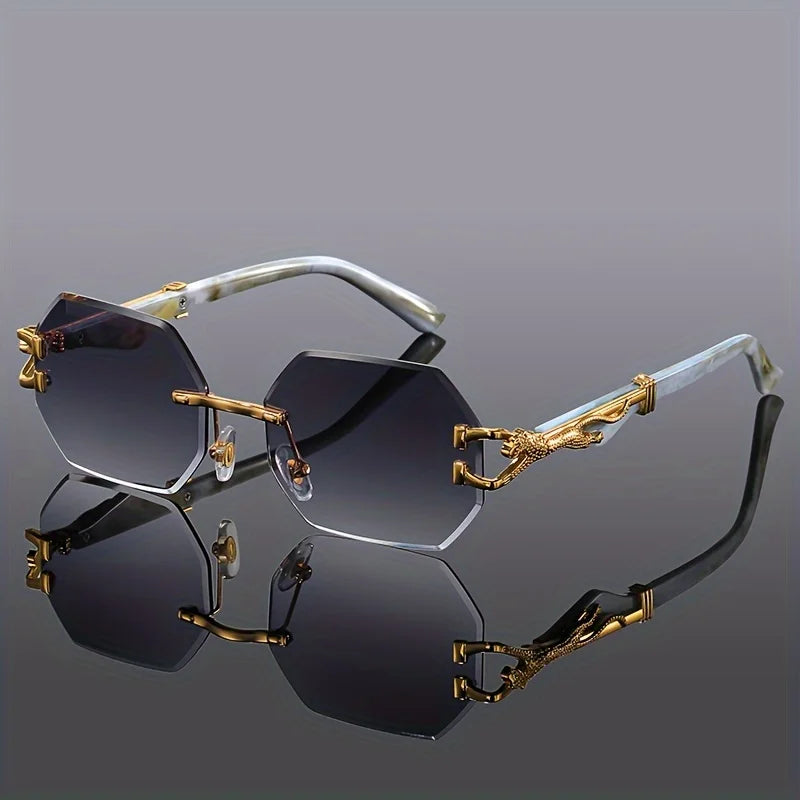 Unisex Geometric Leopard Print Sport Glasses: Bold Style