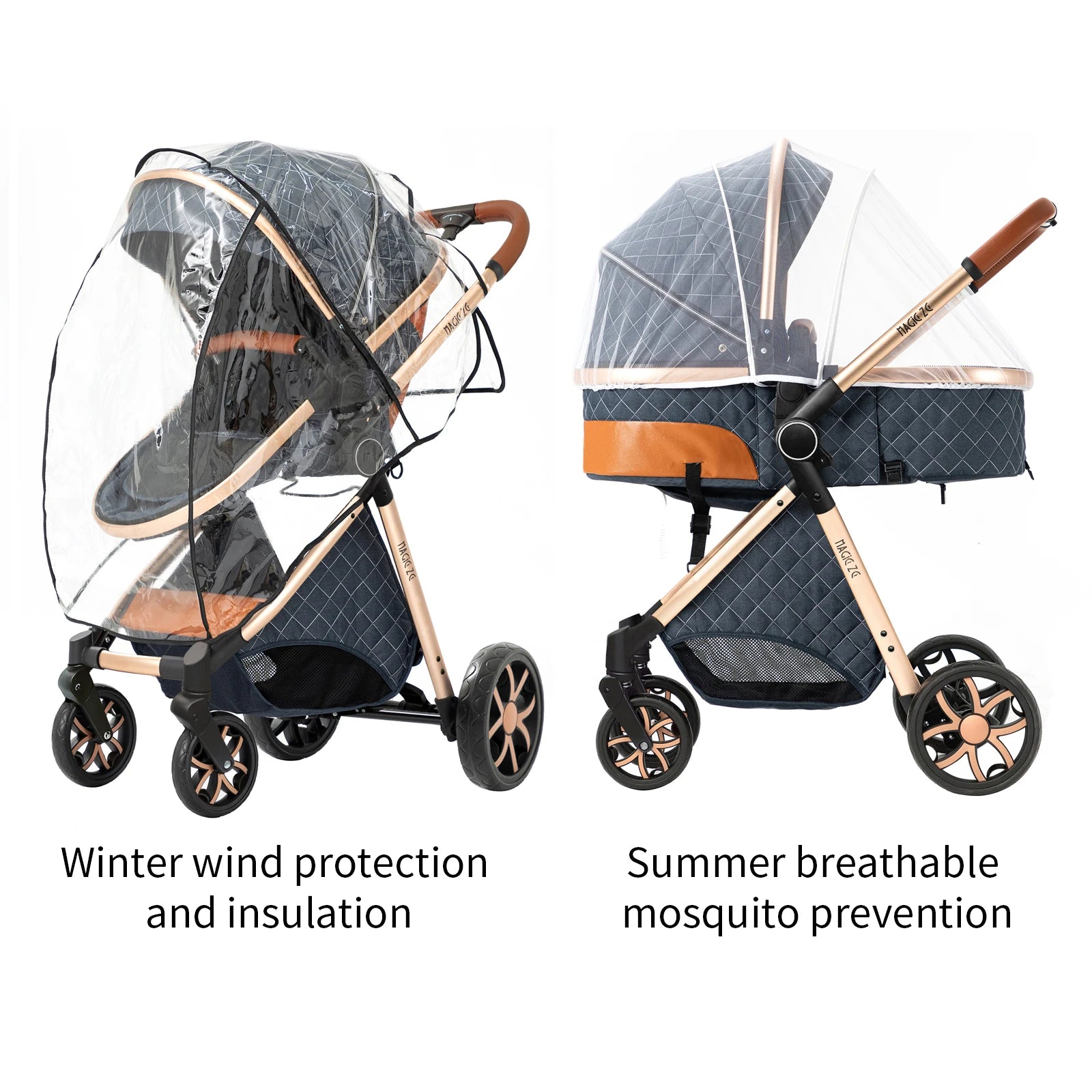All-in-One Baby Travel System: Stroller with Raincover for Newborns