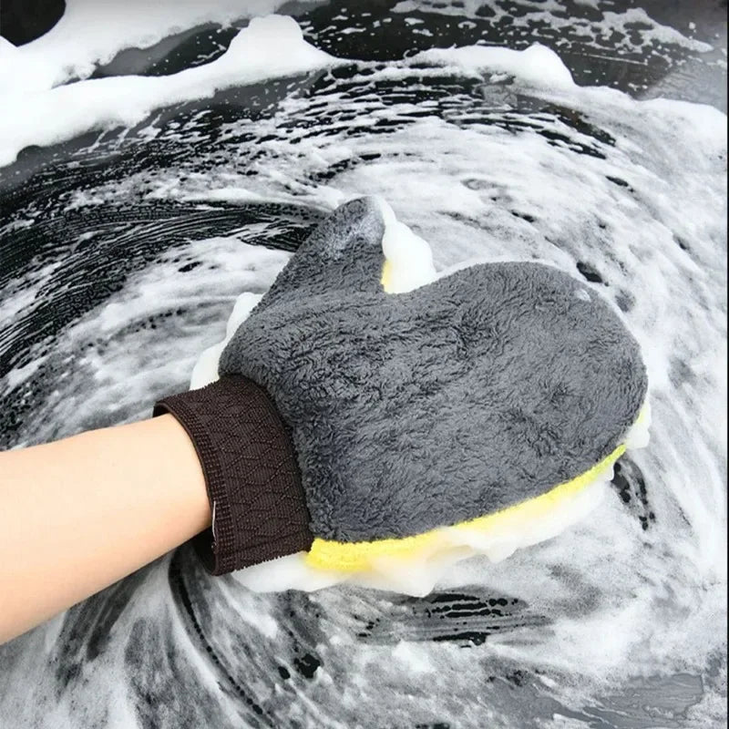 Dual-Sided Microfiber Car Washing Gloves for Effective Cleaning