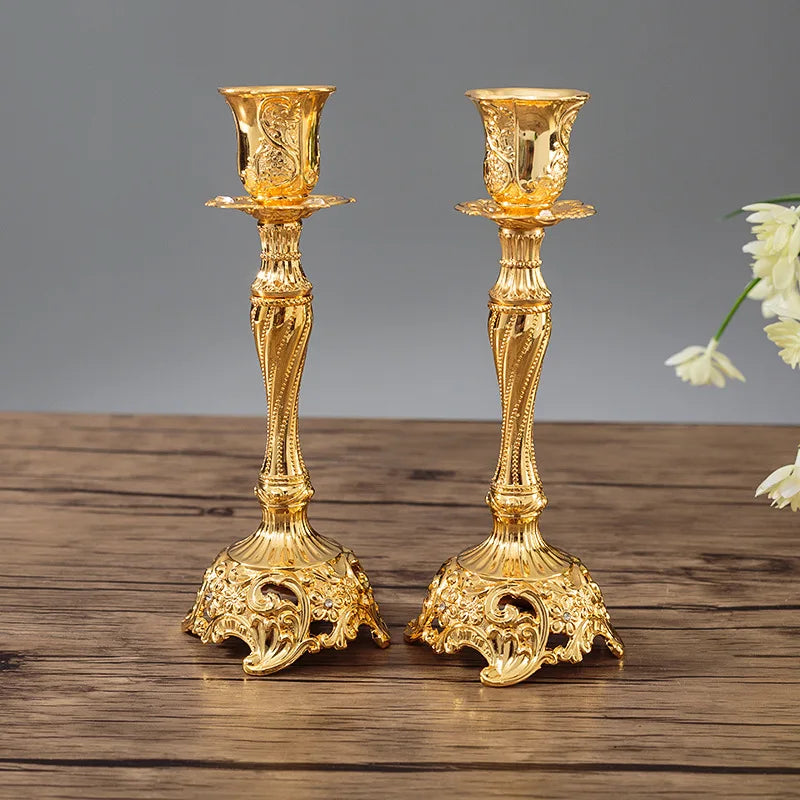 Elegant Candelabra Set: Modern Gold and Silver Candle Holders for Weddings, and special events