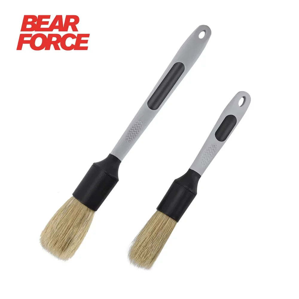 DetailPro Boar Hair Brush Set: Ultra Soft Brushes for Precision Car Cleaning