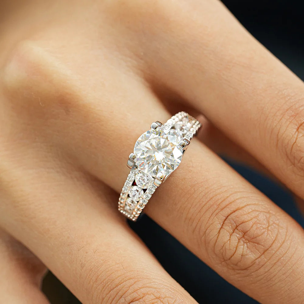 Elegant Brilliance: 3ct Moissanite Wedding Ring for Her