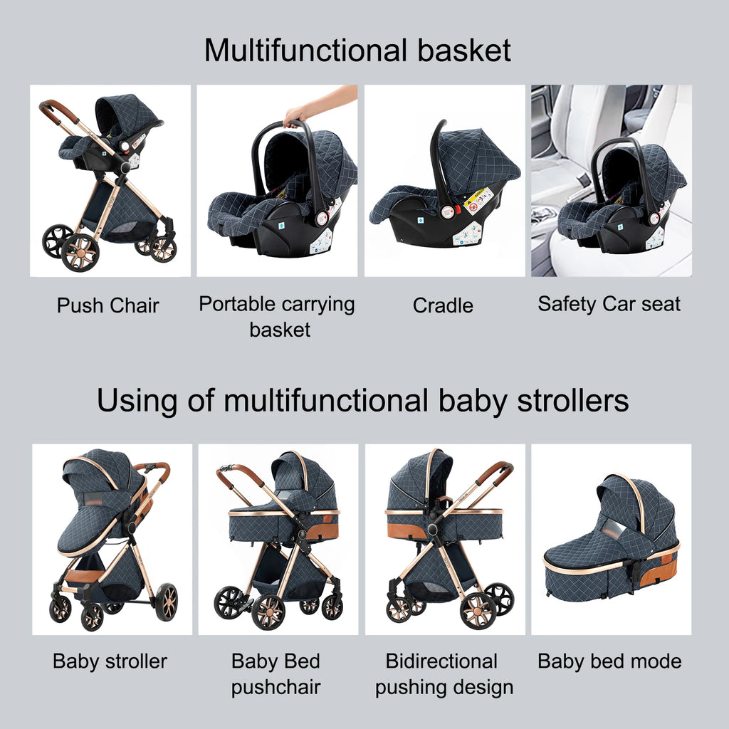 All-in-One Baby Travel System: Stroller with Raincover for Newborns