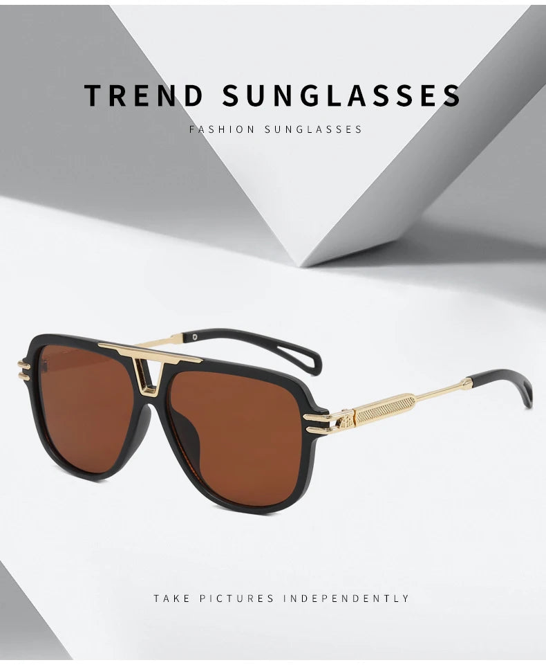 Luxury Look: Fashion-Forward Double Beam Sunglasses for Men