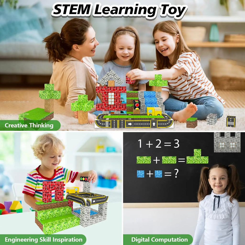 eative Magnetic Block Toy Set: Ideal Holiday Gift for Boys and Girls