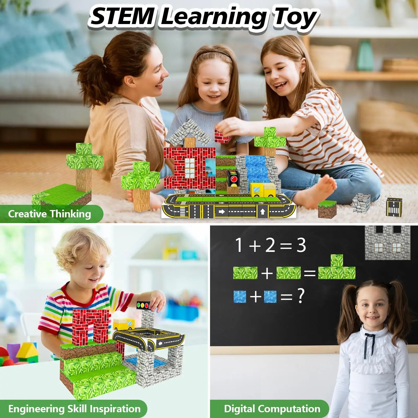 eative Magnetic Block Toy Set: Ideal Holiday Gift for Boys and Girls