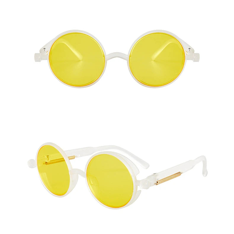 Gothic Punk Eyewear: Unique Round Frames for Unisex Fashion