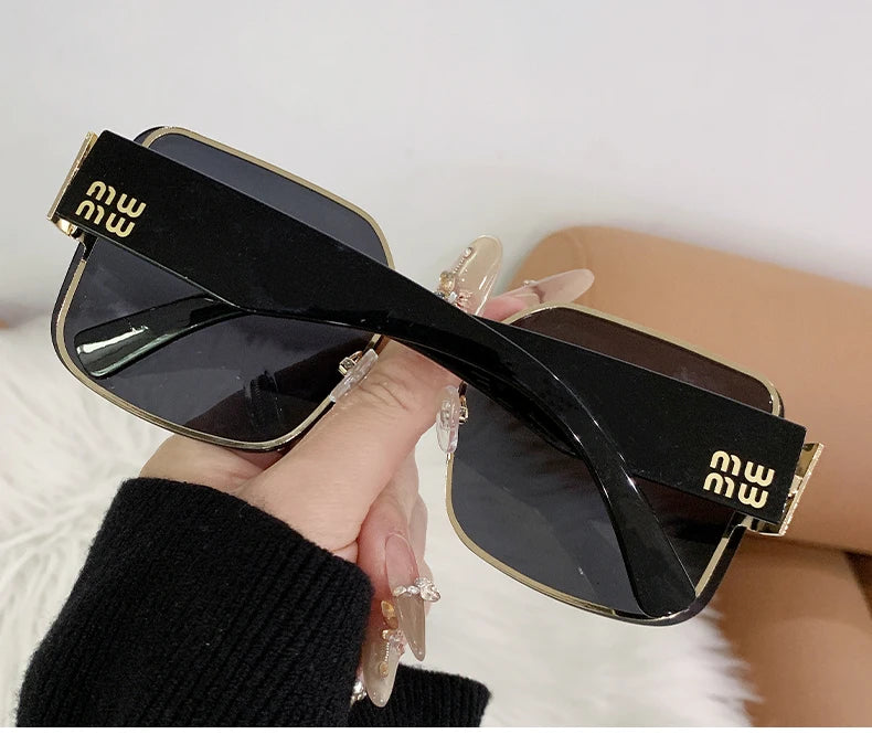 2025 Trend: Frameless Edge Cut M Letters Light Luxury Sunglasses