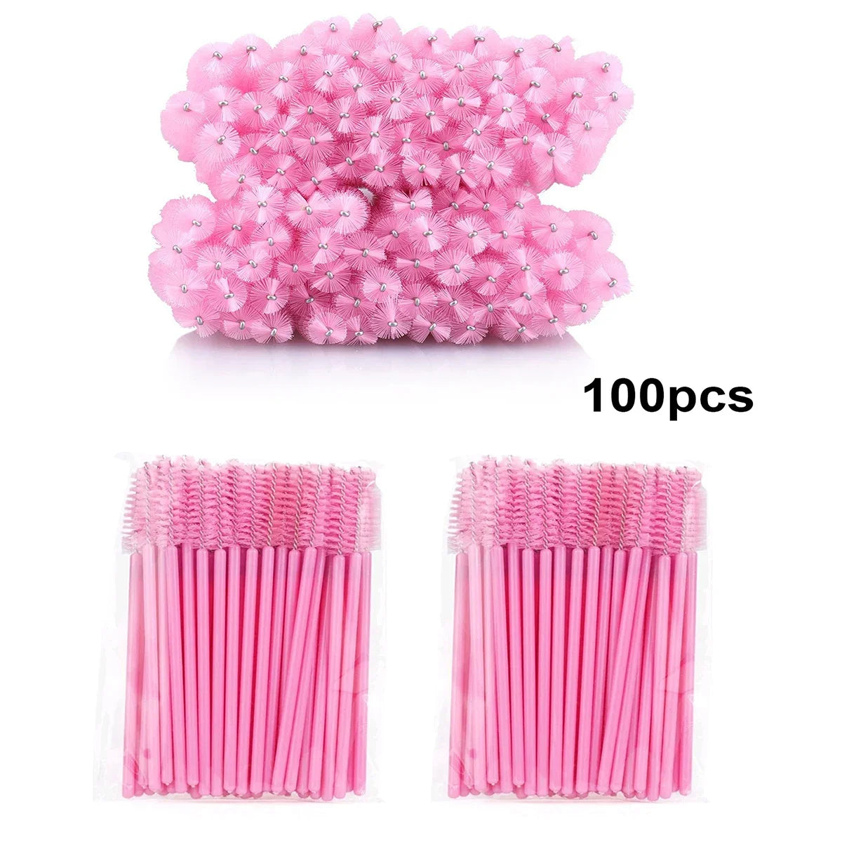 100-Piece Disposable Eyelash Brushes: Perfect for Extensions and Mascara