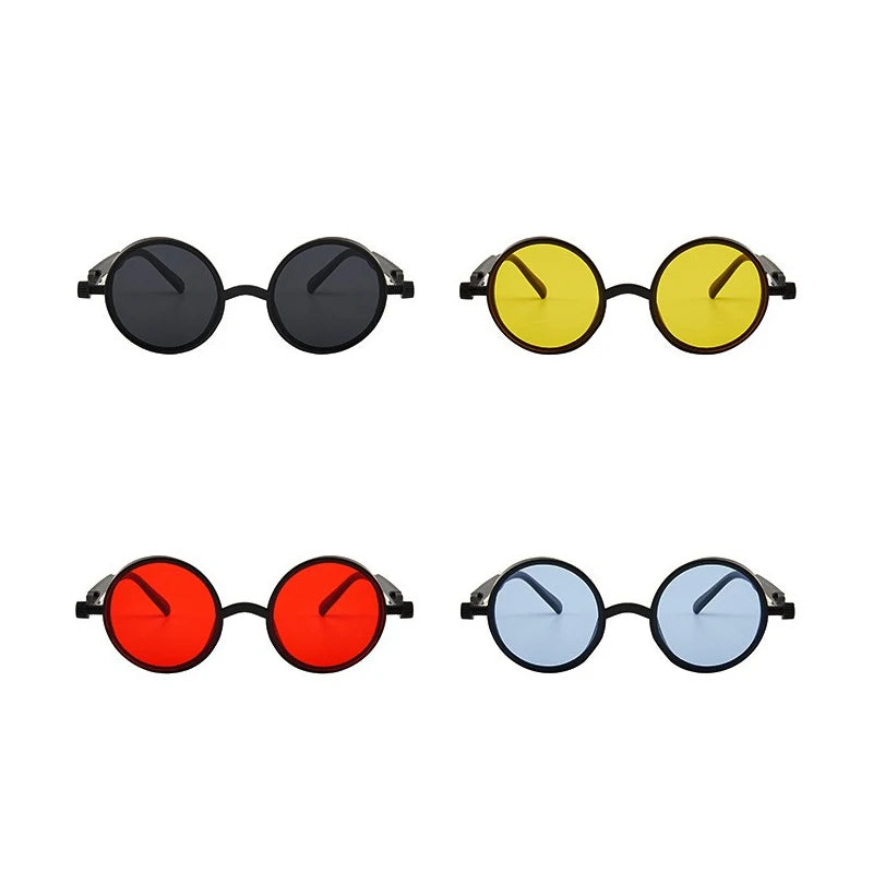 Gothic Punk Eyewear: Unique Round Frames for Unisex Fashion
