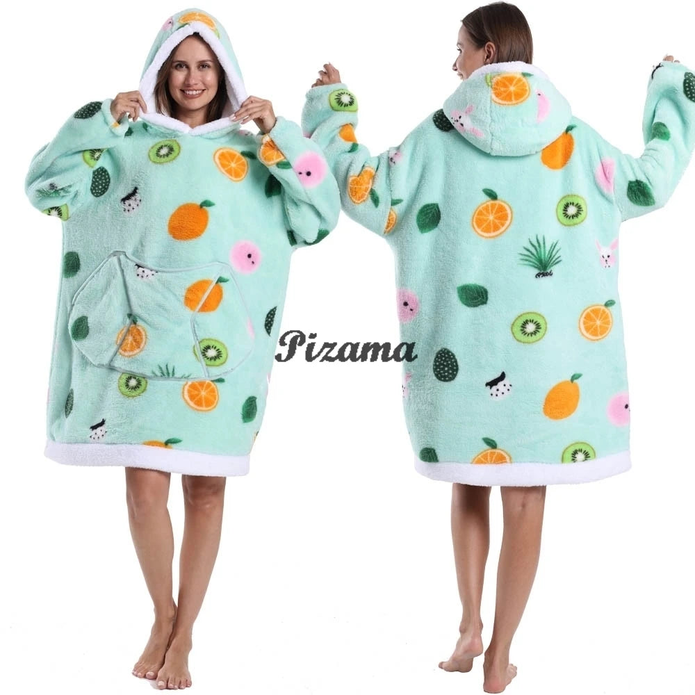 Oversized Wearable TV Blanket: Cozy Full Sleeve Sweatshirt for Halloween and Christmas