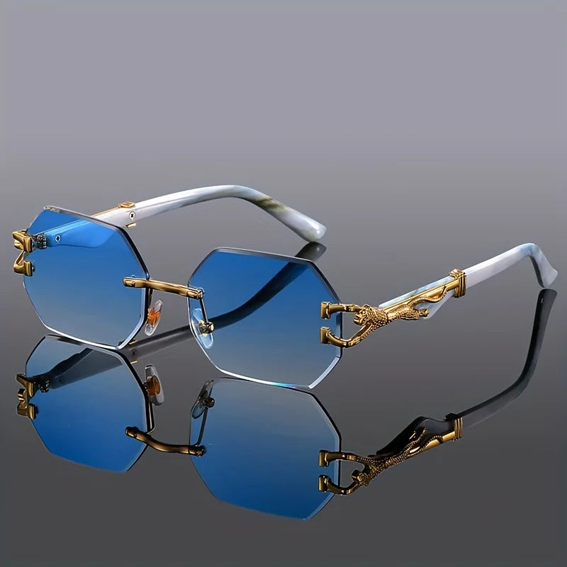 Unisex Geometric Leopard Print Sport Glasses: Bold Style