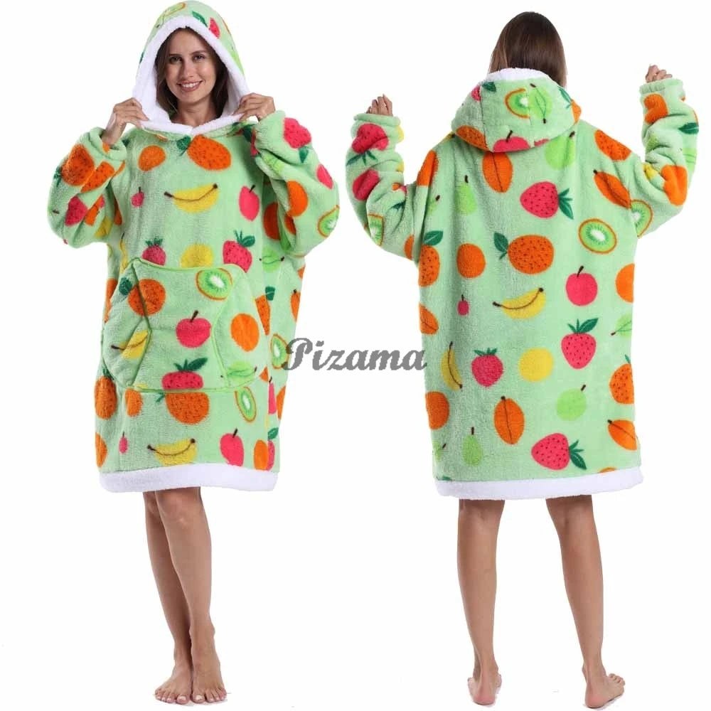 Oversized Wearable TV Blanket: Cozy Full Sleeve Sweatshirt for Halloween and Christmas