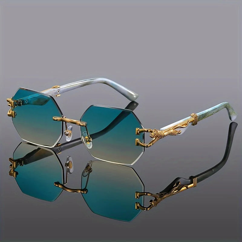 Unisex Geometric Leopard Print Sport Glasses: Bold Style
