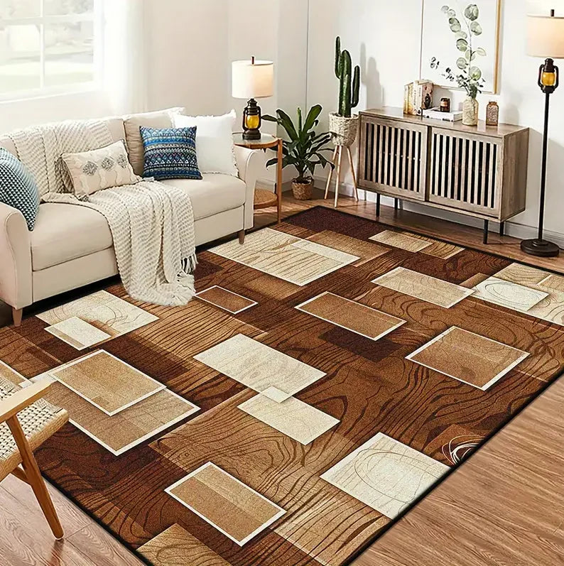 Indoor-Outdoor Geometric Carpet: Ideal for Entryways and Doorways