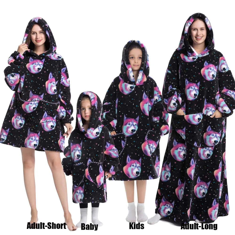 Animal Art Blanket Hoodie: Cozy Up in Creative Comfort