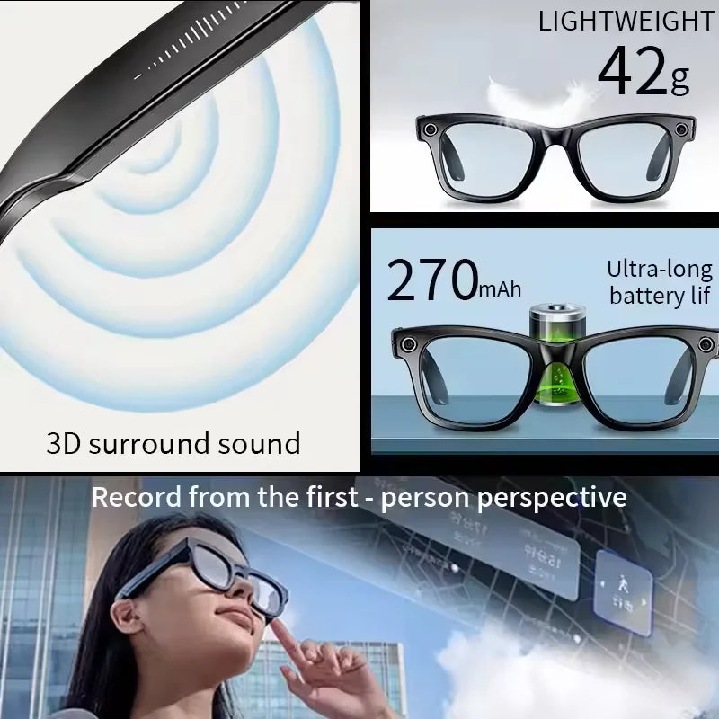 Smart Camera Sunglasses: HD Recording and Voice-Controlled Translation