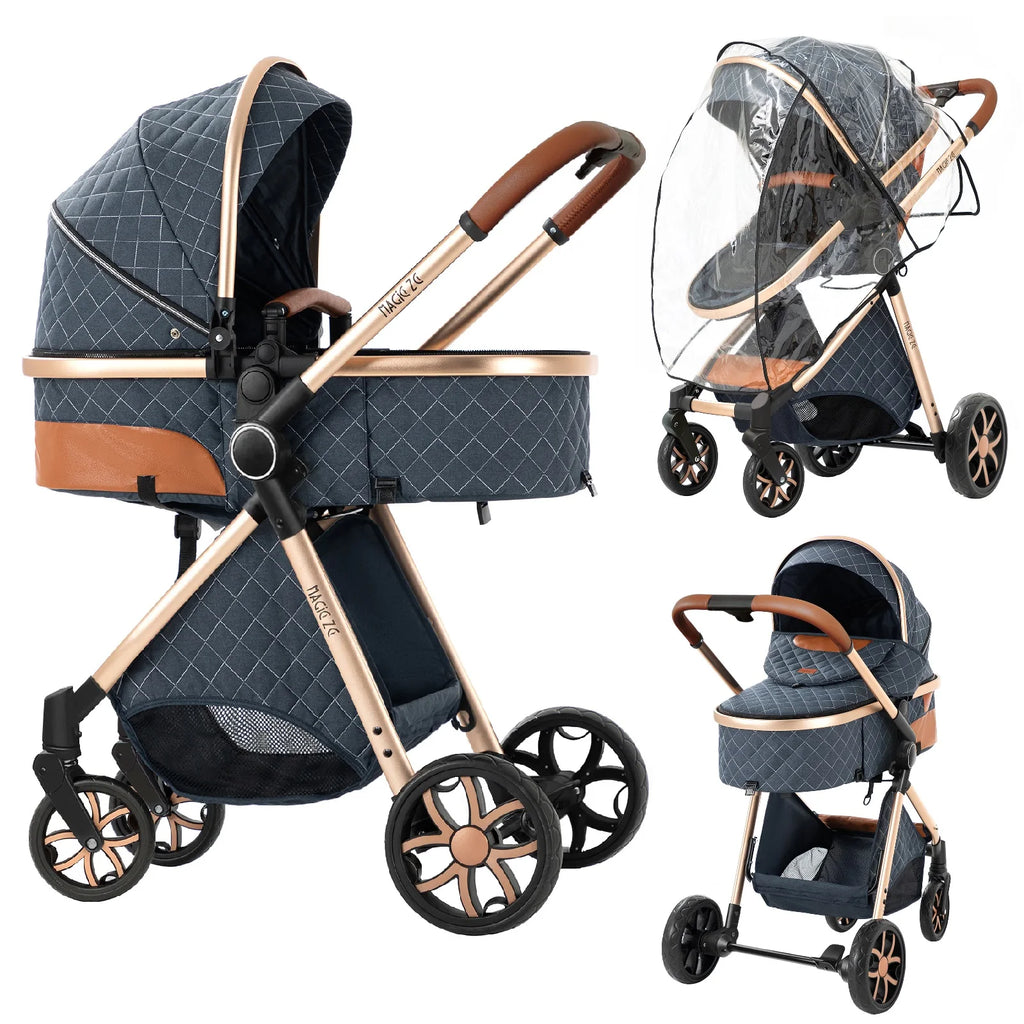 All-in-One Baby Travel System: Stroller with Raincover for Newborns