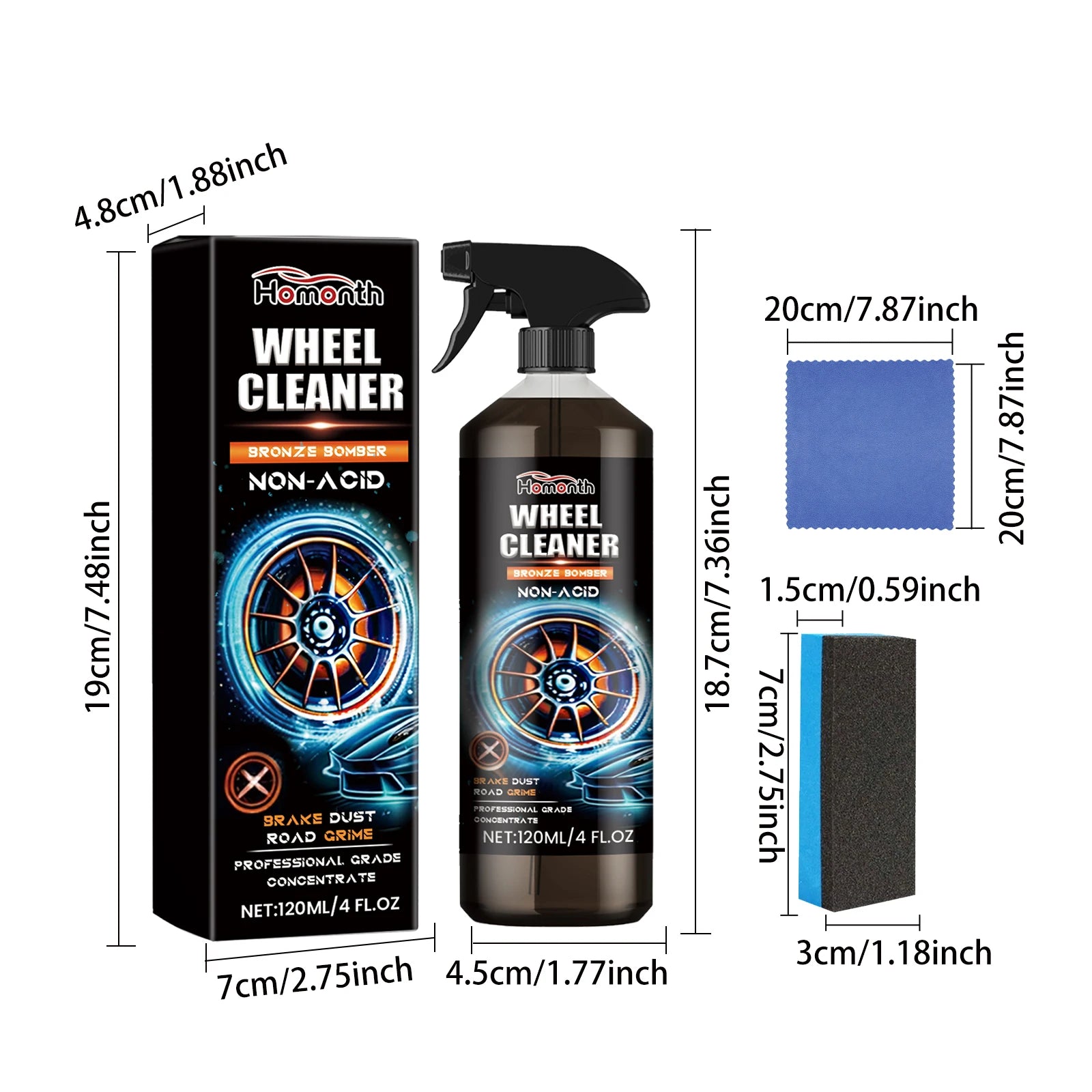 Car Wheel Cleaner Spray: 120ml Tyre Polish for Dirt Removal and Maintenance