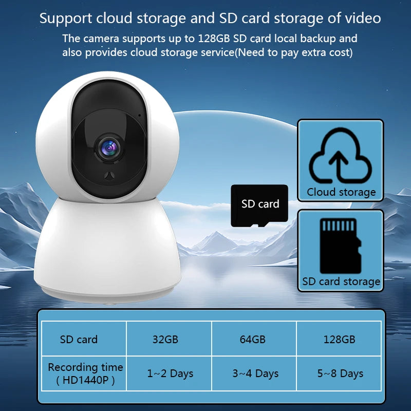 Smart Mini WiFi Camera: 4MP Indoor Surveillance with Automatic Tracking