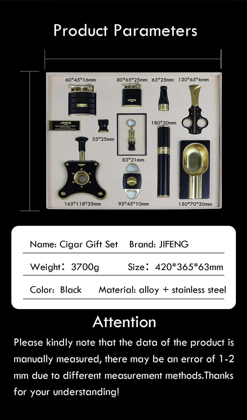Complete Cigar Experience: 10-Piece Smoking Accessories Set CG-001