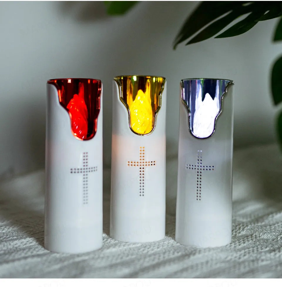 Flameless Prayer Candle: Musical LED Lamp for Serene Remembrance