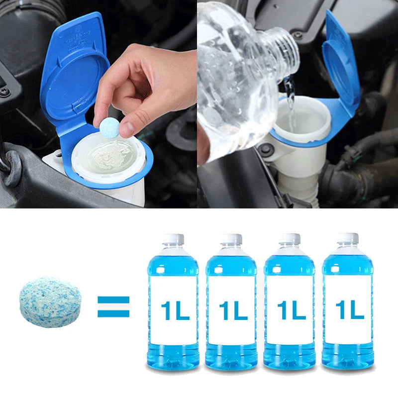 Effervescent Clean: Powerful Car Windscreen Cleaning Tablets