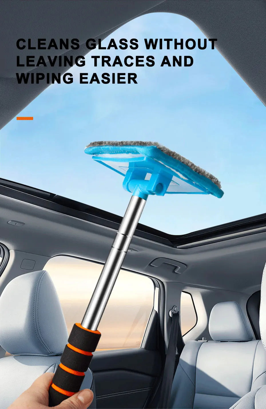 Telescopic Car Windshield Cleaning Brush: Long Handle for Glass Cleaning