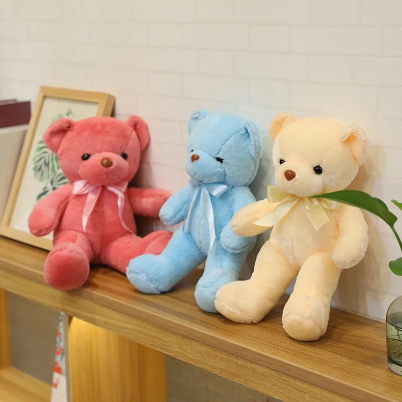 Vibrant Bow Bear: Soft Plush Toy for Every Celebration