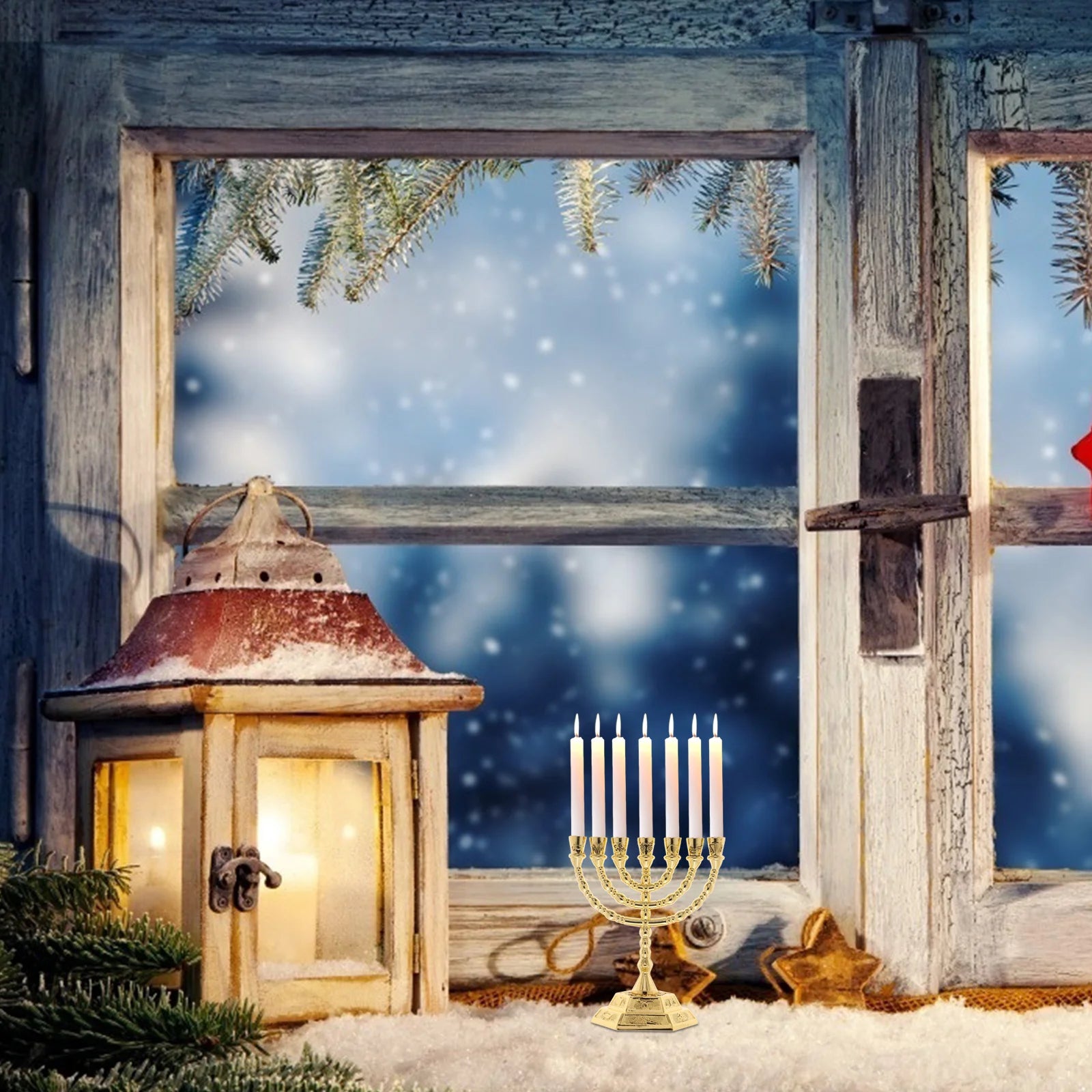 Religious Candlesticks: Elegant Vintage Menorah for Bedroom Decor