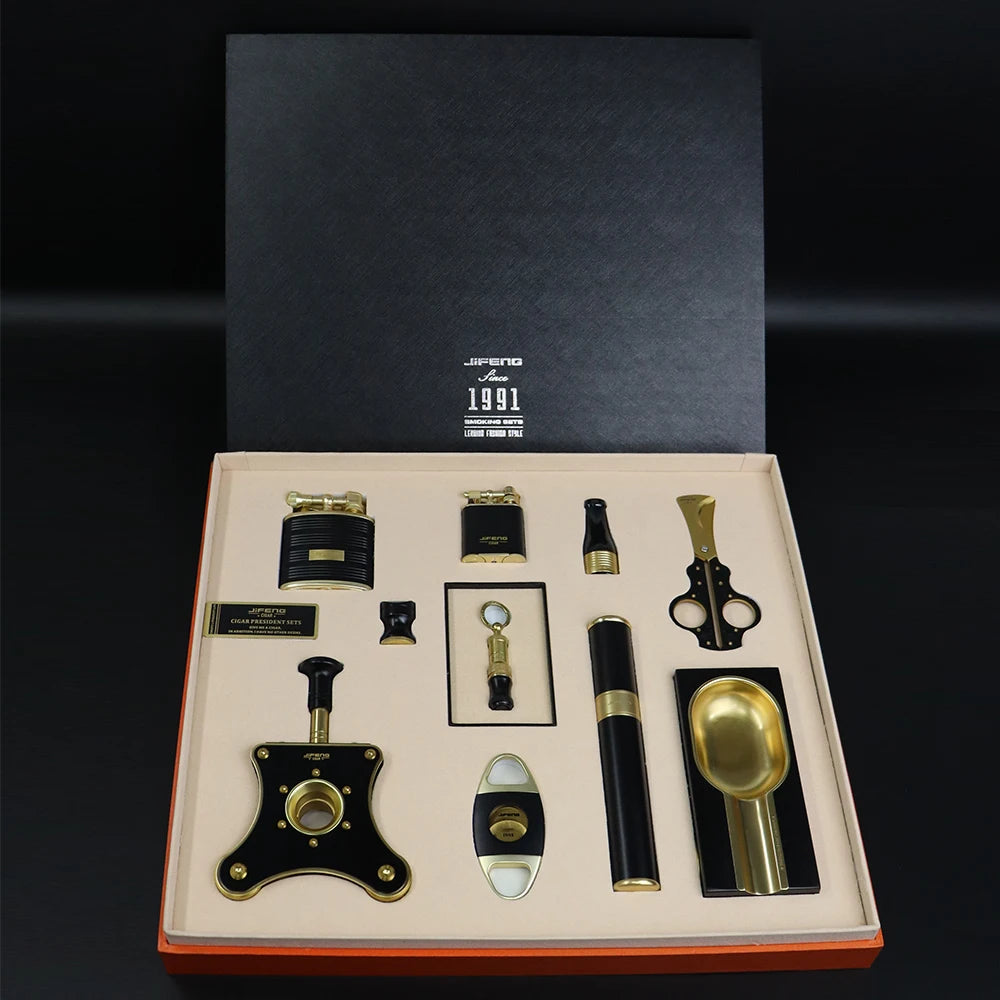 Complete Cigar Experience: 10-Piece Smoking Accessories Set CG-001