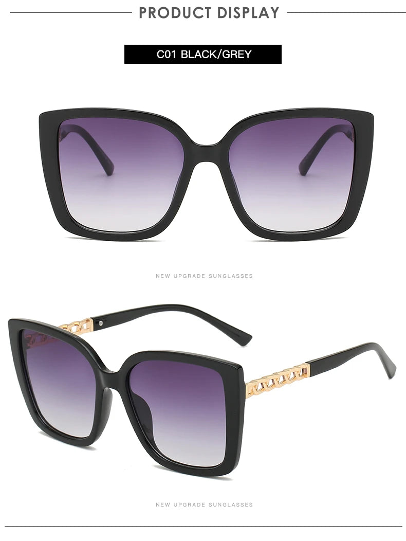 Vintage Glamour: Fashion Oversized Square Sunglasses for Women
