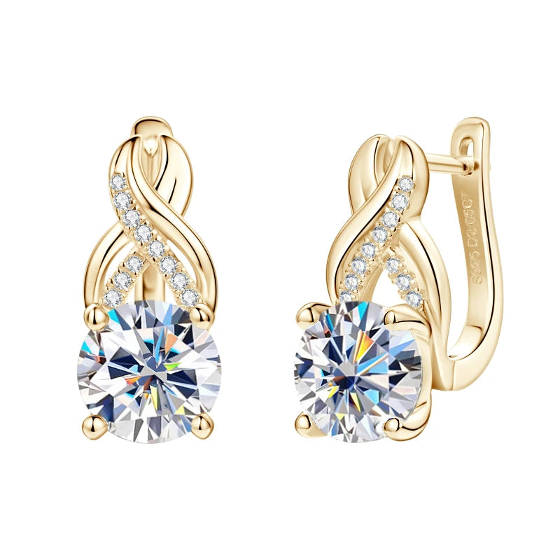 Classic Charm: Dazzling Moissanite Pendant and Hoop Set for Her