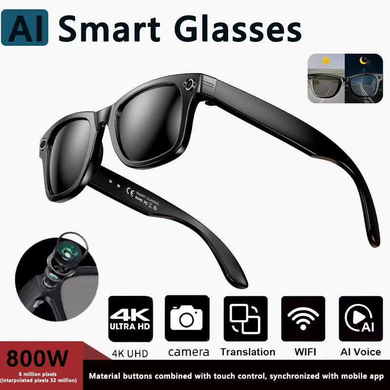 Smart Camera Sunglasses: HD Recording and Voice-Controlled Translation