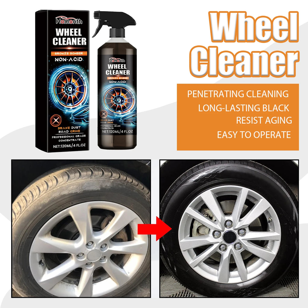 Car Wheel Cleaner Spray: 120ml Tyre Polish for Dirt Removal and Maintenance