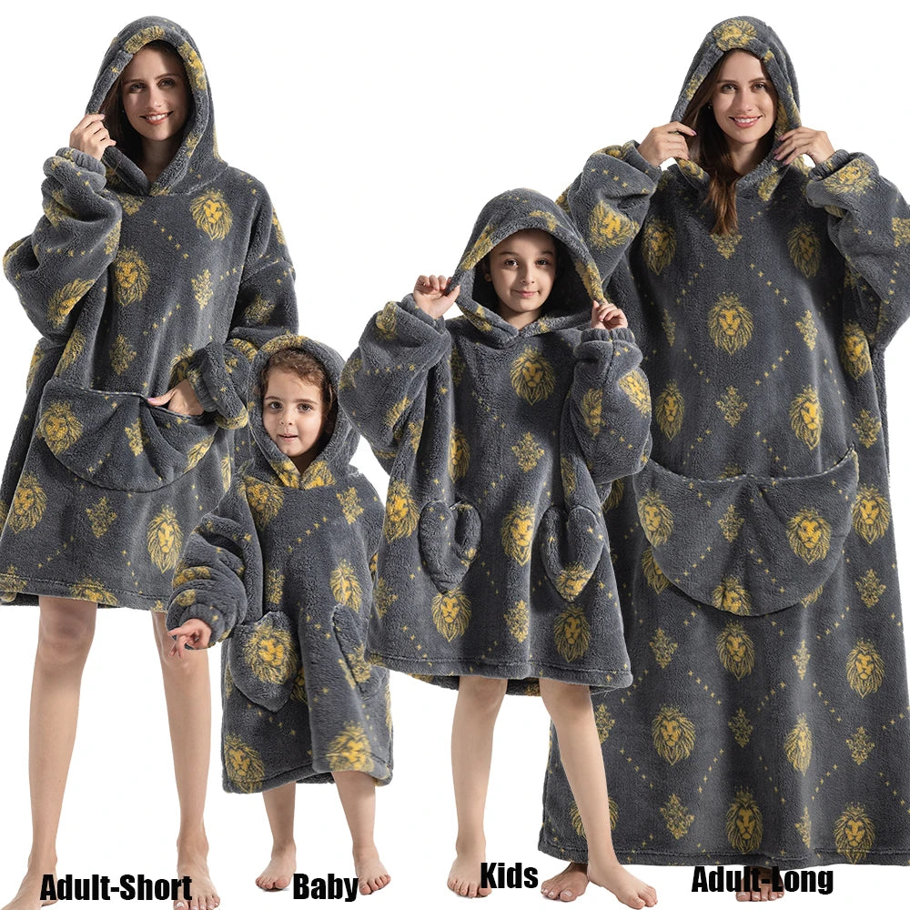 Animal Art Blanket Hoodie: Cozy Up in Creative Comfort