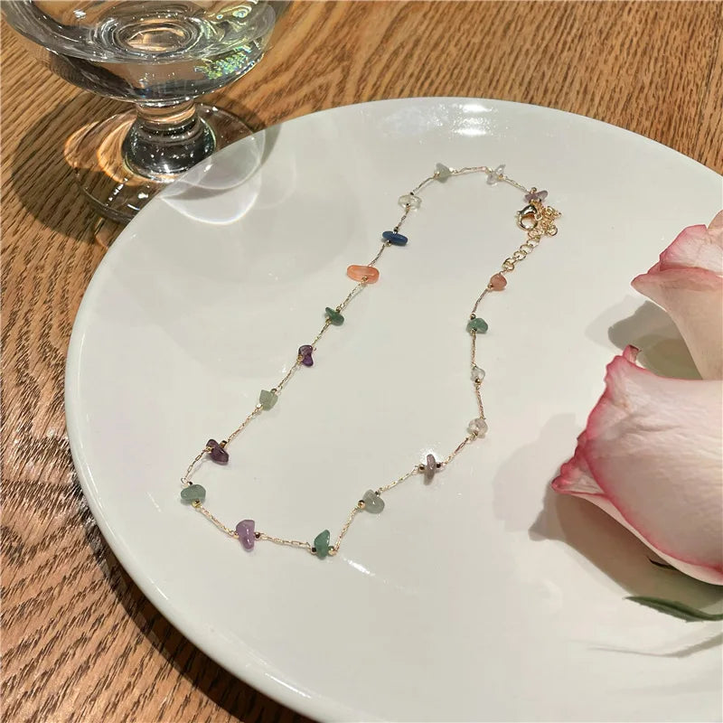 Charming Irregular Stone Pendant Necklace: Trendy Women's Jewelry