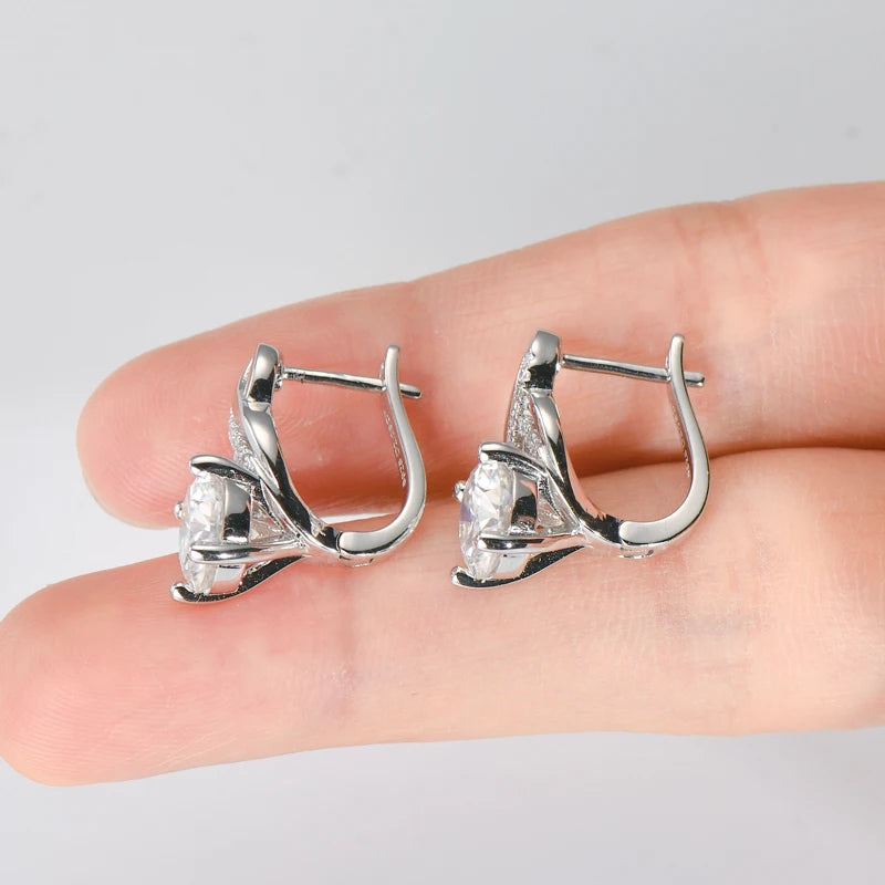 Classic Charm: Dazzling Moissanite Pendant and Hoop Set for Her