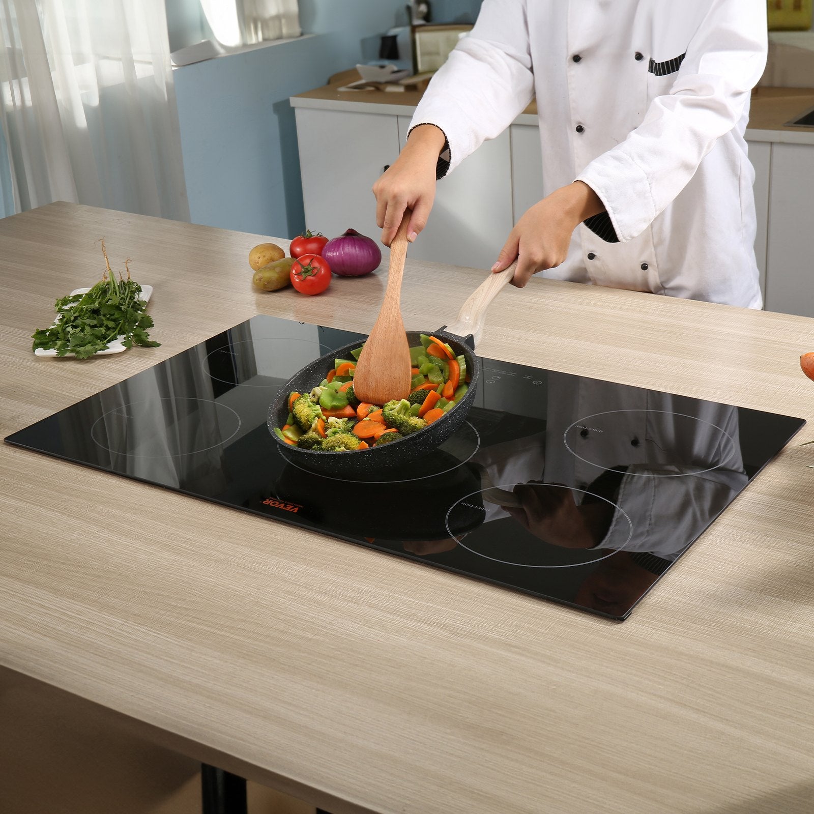 5-Burner Induction Cooktop: 30-Inch Electric Stove with Advanced Safety Features