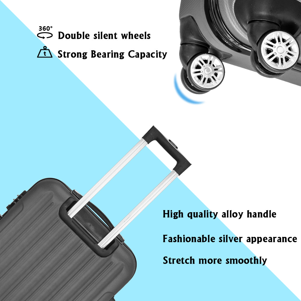 Swivel Wheel Travel Suitcase: Classic Dark Gray, Lightweight and Spacious