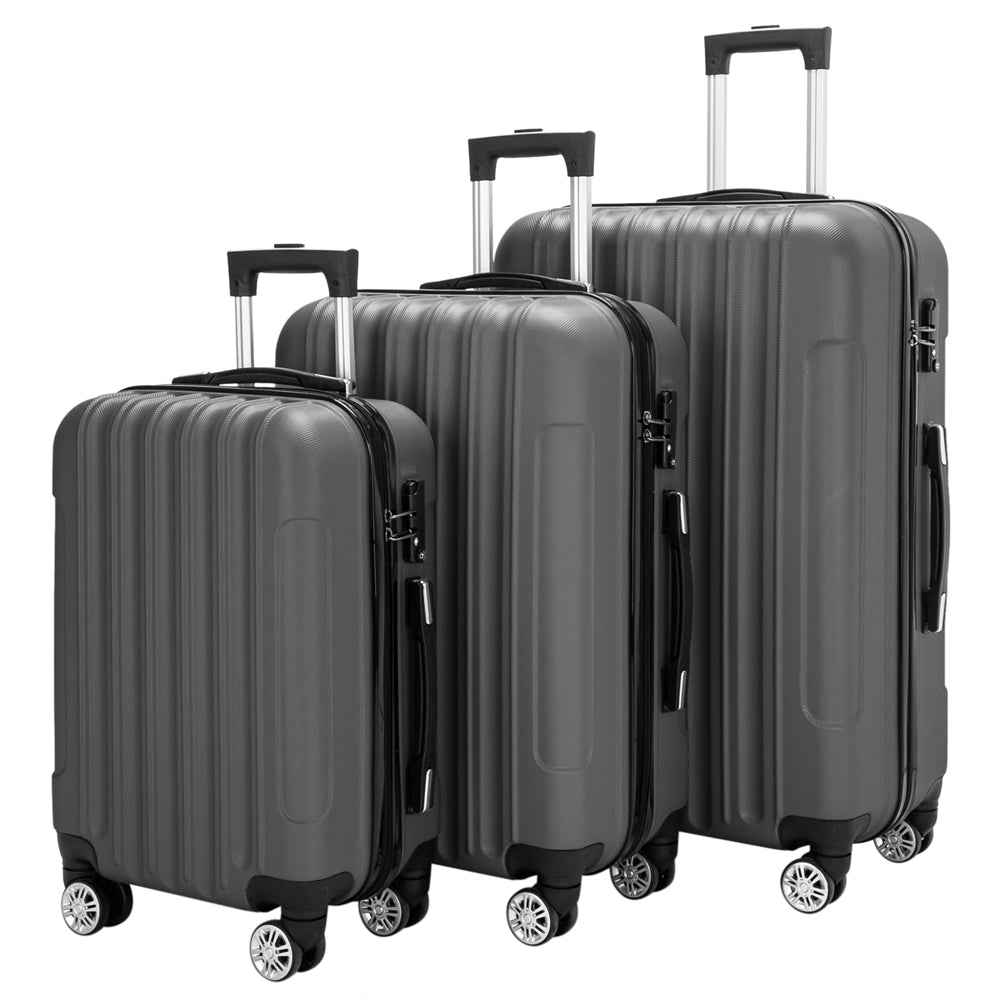 Swivel Wheel Travel Suitcase: Classic Dark Gray, Lightweight and Spacious