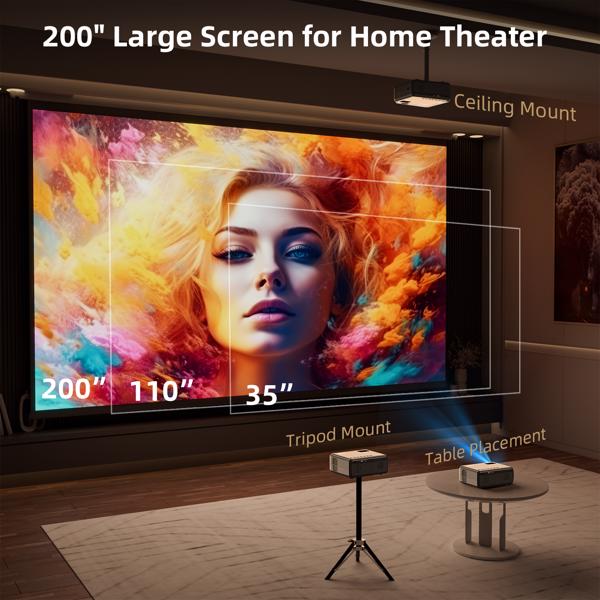 Advanced Wireless Portable Movie Projector: Experience 4K Entertainment Anywhere, Anytime