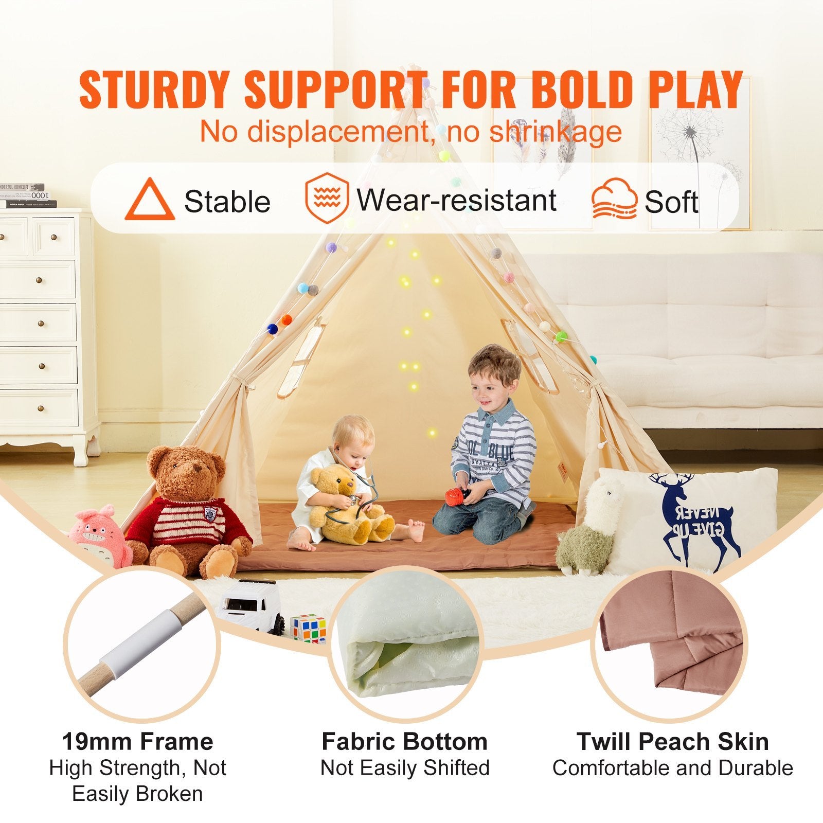 Cozy Adventure Space: Teepee Tent for Kids Ages 1-5