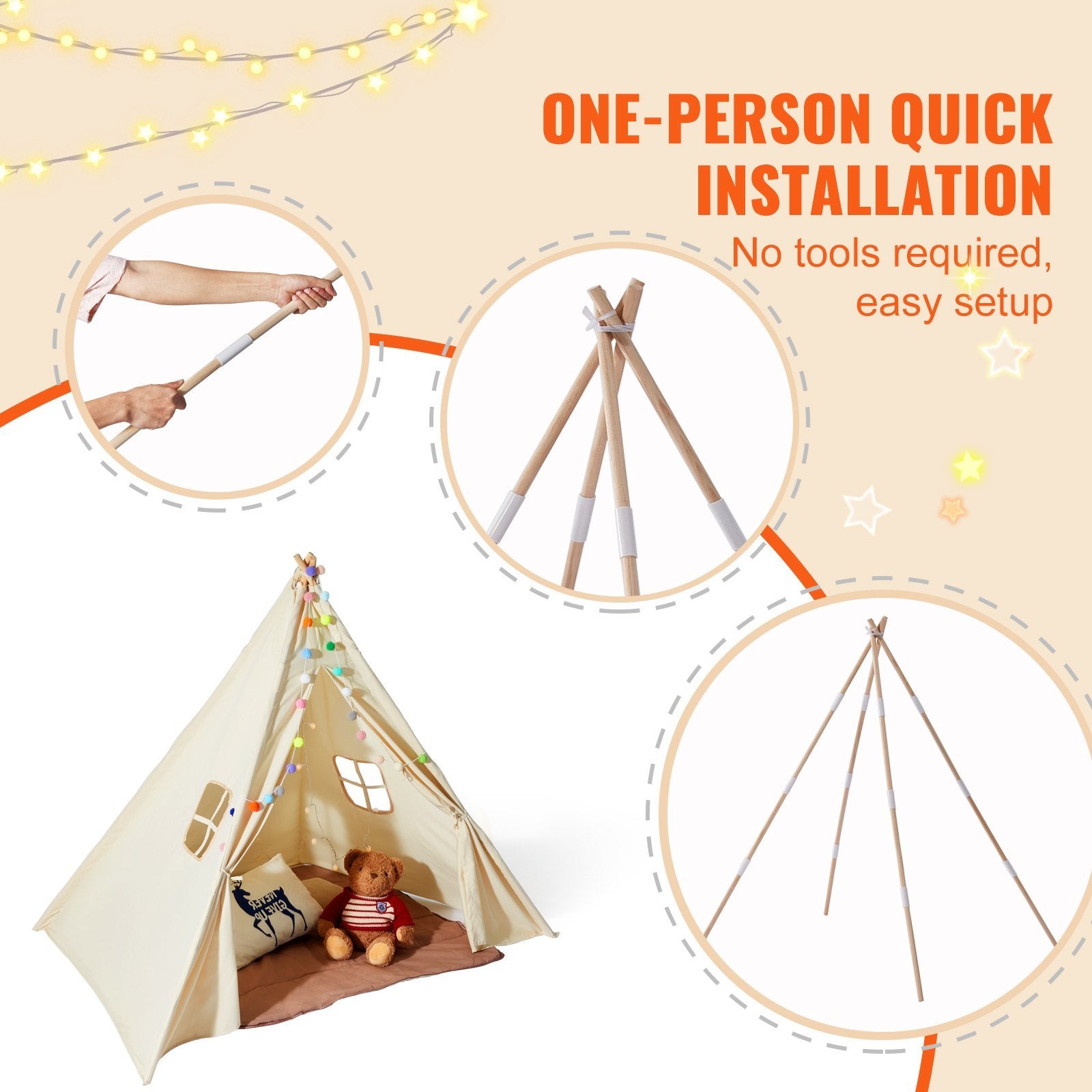 Cozy Adventure Space: Teepee Tent for Kids Ages 1-5