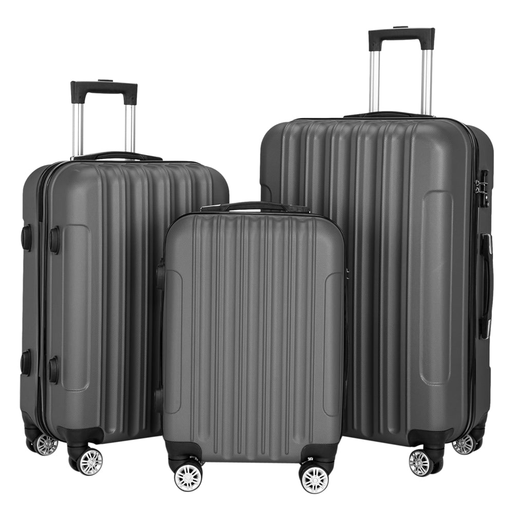 Swivel Wheel Travel Suitcase: Classic Dark Gray, Lightweight and Spacious