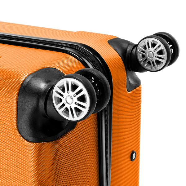 3-in-1 ABS Trolley Case: Vibrant Orange in 20, 24, and 28 Inches